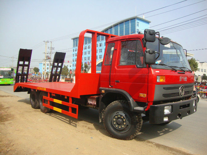 山西東營客戶在我廠定購的東風后八輪平板運輸車準備發(fā)車